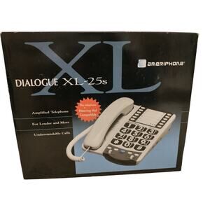 Ameriphone Dialogue XL-25S Amplified Hearing Aid Compatible Corded Phone Flasher